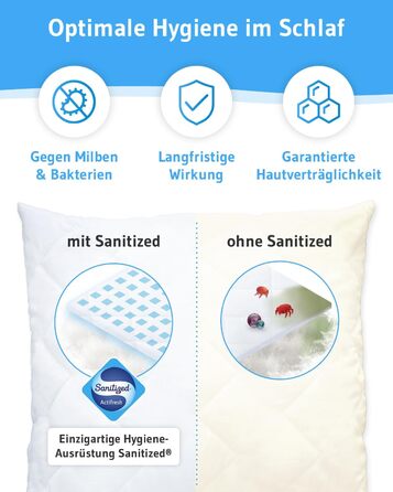 Подушка 40x80 VERDA, 100 екологічна та виготовлена в Німеччині, Ергономічна подушка для сну 40 x 80 з переробленого матеріалу, Регулюється по висоті для тих, хто спить на животі, спині та на боці, Ідеально підходить для алергіків 40 x 80 см
