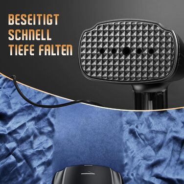 Відпарювач для одягу Raelunyi 1300W, портативний, чорний - для дому, подорожей та офісу