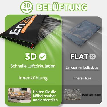 Чохол для садовой мебели Enzeno 200x160x74 см, водонепроникний, з оксфордської тканини, захисний чохол для садовой lounge мебели, зимовий захист, для садового столу