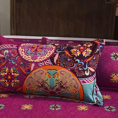 Комплект постільної білизни DOTBUY Boho 150x200 см, 3 предмети, Mandala Design, фуксія/бірюза, в т.ч. Наволочки