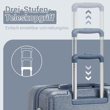 Чемодан KONO середнього розміру з жорсткою обшивкою, ABS+PC, 60L, білий/коричневий, з TSA замком