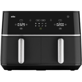 Фритюрниця повітряна Braun MultiFry 3 HF 3030, 4.3 л, 1500 Вт, цифрове керування, 8 програм, антипригарне покриття, чорний