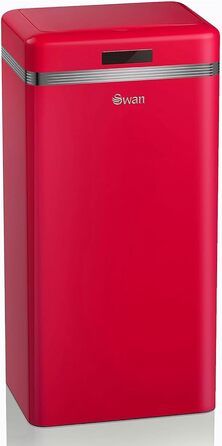 Відро для сміття Swan Retro з датчиком руху, 45 л, металеве, червоне. Інтелектуальний контейнер для переробки від Swan