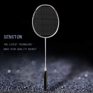 Надлегка ракетка для бадмінтону Senston N80 з вуглецевого волокна з кишенею для ракетки (срібло)