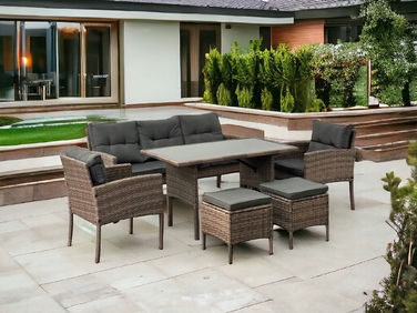 Комплект садових меблів із техноротанга MTG Trade Group, сірий, 7 предметів