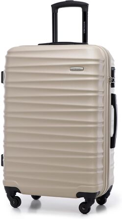 Набір валізWITTCHEN 3в1: велика, середня, маленька. Жорсткий корпус ABS, 4 колеса, кодовий замок. Підходить для Lufthansa, Eurowings, Ryanair, Condor. Бежевий колір.