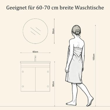 LED-дзеркало для ванної кімнати круглої форми 50 см з підсвічуванням, сенсорним вимикачем, регулюванням яскравості, 3 кольорами світла, функцією пам'яті, HD скло, захист від вибуху