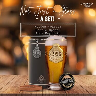 Пивний келих з гравіюванням 570 мл, 50 років, Персоналізований подарунок для чоловіка/тата на День народження, Декор