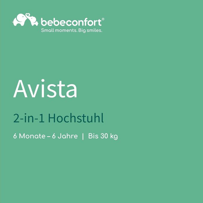 Дитячий стільчик Bebeconfort Avista 2, 4-в-1, 6 місяців - 14 років, до 60 кг, регульоване підношення, м'яке сидіння, сірий (Warm Grey)