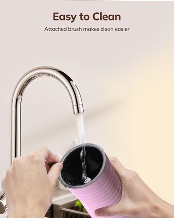 Morpilot Електричний спінювач молока 4-в-1, для лате, капучино, макіато (рожевий)