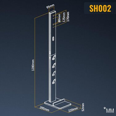 Підставка для пилососа RICOO SH002 для Dyson V6-V15, висота 1280 мм, Чорна