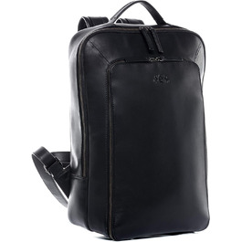 Рюкзак SID & VAIN Dylan в шкіряному рюкзаку преміум-класу I великий для чоловіків і жінок 15,4-дюймовий ноутбук Відділення для ноутбука I Рюкзак для ноутбука чорний ручної роботи