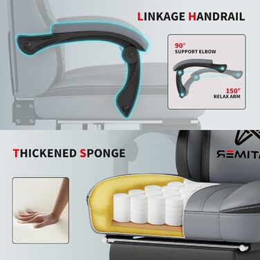 Ігрове крісло Grau-schwarz (рожево-чорне)