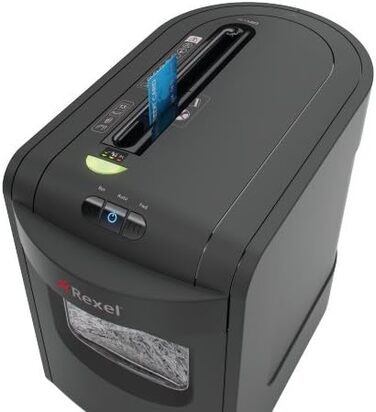 Rexel REM820 шредер для документів, мікроріз, ручний привід, 23 л контейнер, чорний, 13 аркушів, P4, 2104010EU