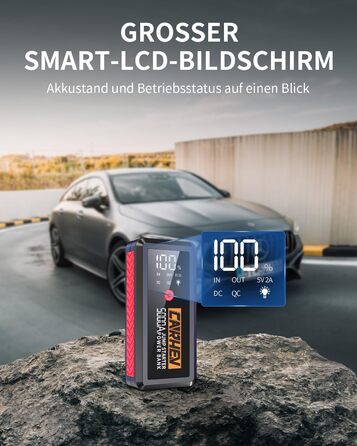 Powerbank для авто Starthilfe 5000A: зарядний пристрій, бустер, 12V, 8.0L бензин/дизель, USB, LED ліхтарик