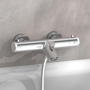 Змішувач для ванни Schütte London з термостатом, захист від ошпарювання 38°C, хром