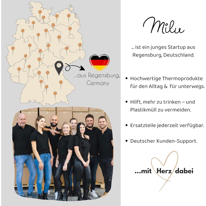 Термокружка Milu 400 мл - не протікає, з нержавіючої сталі, з трубочкою, ізольована, зберігає тепло 10 годин / холод 20 годин, без BPA (White Leopard)