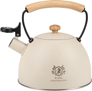 Електричний чайник Karl Hausmann 2.5L з автоматичним свистком - нержавіюча сталь, для індукційних, газових та електричних плит