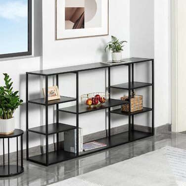 Консольний столик HDANI 120 см з полицями для книг, білий. Розміри: 120 x 30 x 80 см. Підходить для вітальні, спальні, передпокою.