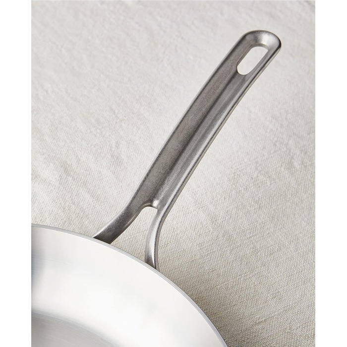 Сковорода GreenPan X Food 52 Five-Two Essentials з нержавіючої сталі Tri-Ply 4QT з кришкою, без PFAS, Multi-Clad, для індукційних плит, можна мити в посудомийній машині, термостійка, срібна