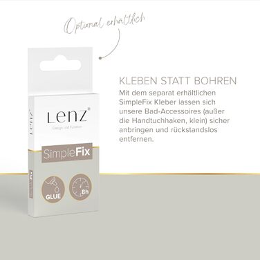 Тримач для рушників Lenz Juna, золото, 40 см, 2 поворотні руки, антифлерофільне покриття, монтаж на стіну (клей/свердління)