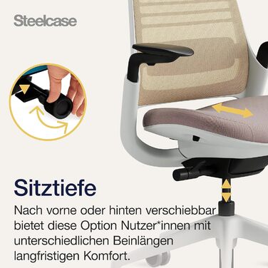 Офісний стілець Steelcase Series 1 з підтримкою спини LiveBack та 4D-підлокітниками, 66 x 64 x 92 см
