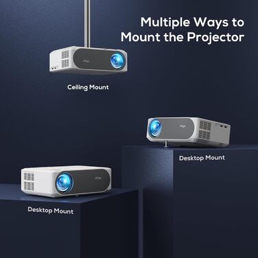 Проектор AKIYO O8 WiFi Full HD 1080P: портативний відеопроектор для дому та на вулицю, сумісний з iOS/Android/PC/USB