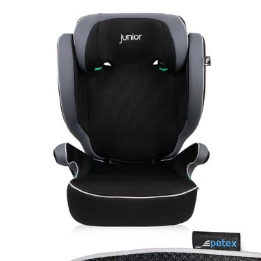 Автокрісло PETEX з ISOFIX - стандарт i-Size відповідно до ECE R129 для дітей зростом приблизно 100-150 см, регульоване по висоті дитяче автокрісло в (сірий, базовий)