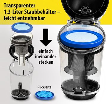 Пилголом Carrera чорного кольору: пилосос циклонного типу, з кабелем, компактний, 800W, HEPA-фільтр, висока потужність всмоктування