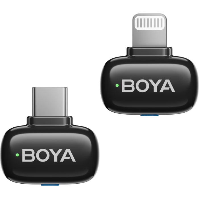 Бездротовий петличний мікрофон BOYA mini-12 Type-C/Lightning Black