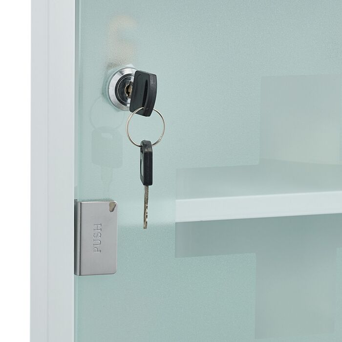 Шафка для медикаментів Relaxdays зі скляними дверцятами