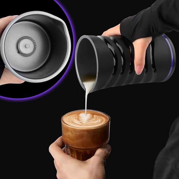 Електричний піноутворювач молока 4-в-1, для гарячого та холодного молока, автоматичне вимкнення