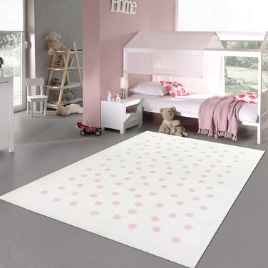 Килим Dream Children's Rug Stars антрацит (160x230 см, Cream/Pink Dots) пухнастий м'який легкий догляд