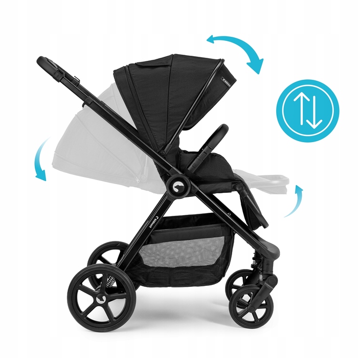 Дитячий прогулянковий візок Kidnort Älskar, чорний, алюмінієвий, до 22 кг, складаний