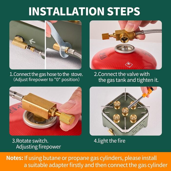 Газовий намет 9000W для кемпінгу, похідний, з нержавіючої сталі, для бутанових картриджів MFS-1a, для пікніків, трекінгу, хайкінгу, з кейсом, зелений