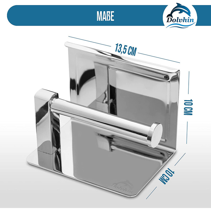 Тримач для туалетного паперу Dolvhin без свердління / тримач для туалетного паперу преміум-класу з полицею і виїмкою самоклеючий тримач для туалетного паперу з нержавіючої сталі / тримач для туалетного паперу для склеювання без просвердлених отворів (полі