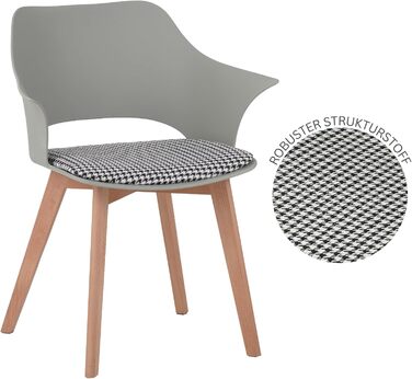 Набір з 4 стільців Albatros для їдальні Aalborg, білий - масивна букова ніжка, скандинавський ретро-дизайн, зручний стільчик-чаша. Елегантний кухонний стілець, стілець для їдальні до столу білий (зелений)