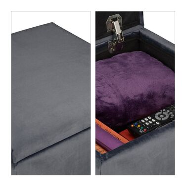 Relaxdays М'який пуф з місцем для зберігання