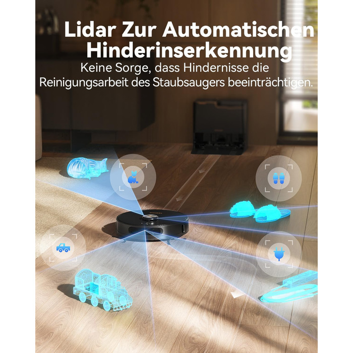 Робот-пилосос Tesvor S8 Pro з функцією миття - 8000Pa, 3в1, LiDAR-навігація, 240 хв роботи, керування через додаток/Alexa, для шерсті тварин, килимів та твердих підлог