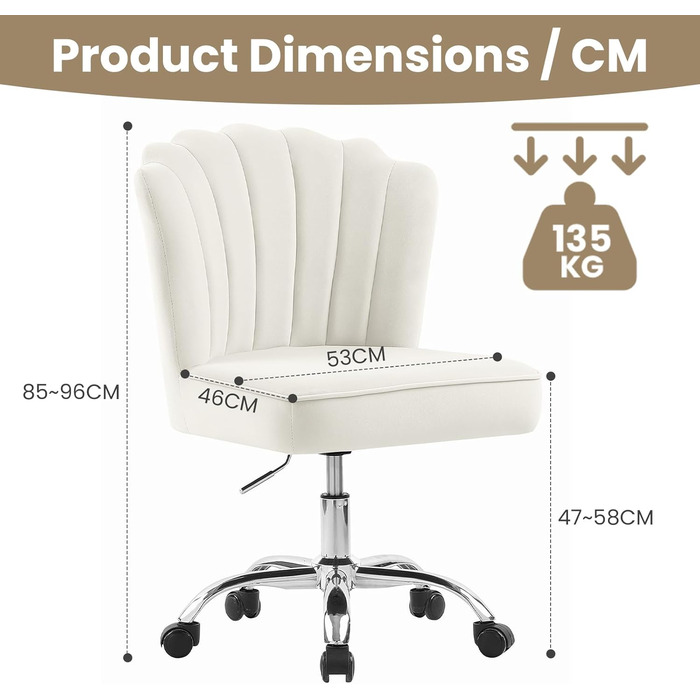 Крісло для офісу Fiximaster Homeoffice, крісло для робочого місця, обертове, регульоване по висоті, з м'якою оббивкою з велюру, золоті ніжки, до 135 кг, зелений колір