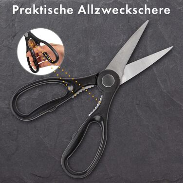 Набір ножів Messerblock з 7 предметів | Набір ножів для кухні з кухонними ножами та ножицями | Набір ножів з нержавіючої сталі C-MBS 4018 білий