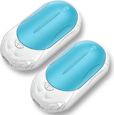 Електричні грілки для рук OUTJUT 6000mAh, 2 шт. USB, 3 режими нагріву, для спорту, кемпінгу, подарунок (8-Блакитний та Білий)