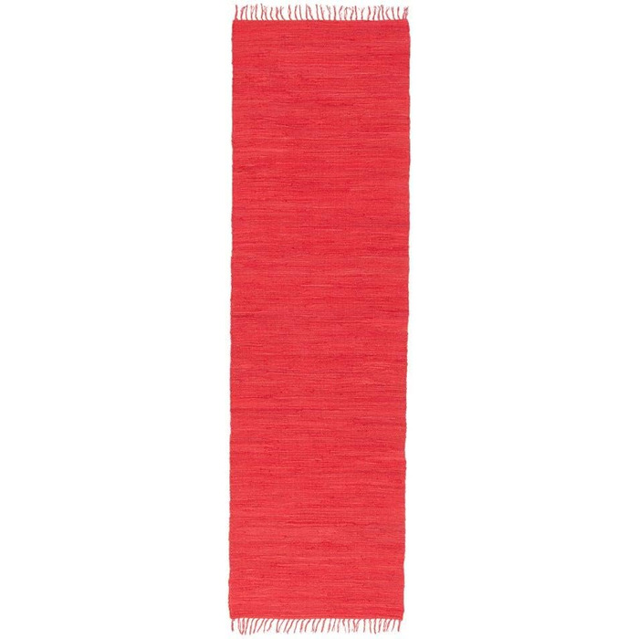 Пергамський бавовняний натуральний килим плоского переплетення ручної роботи Jolly Cotton Red в 6 розмірах 70x250 см