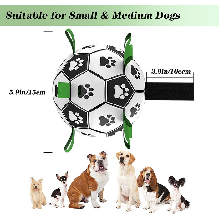 М'яч для собак CCLKHY інтерактивний 15 см чорно-білий