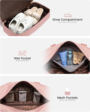 Сумка-трансформер LOVEVOOK для подорожей: водонепроникна дорожня сумка-шоппер з відділенням для взуття, спортивна та пляжна сумка, ідеальна для Ryanair