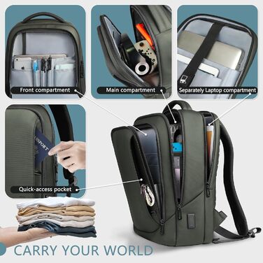 Рюкзак для ноутбука Heroic Knight: діловий, з USB-зарядкою, антикрадійний, 17,3