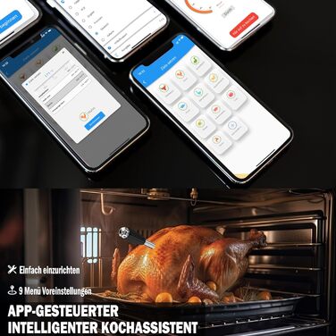 Бездротовий термометр для м'яса з Bluetooth, 150м - розумний термометр для гриля, BBQ, мангалу, духовки, кухні