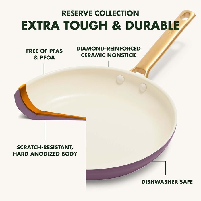 Набір сковорідок GreenPan Reserve з керамічним покриттям, 3 шт. (10', 12', 24 см), фіолетовий