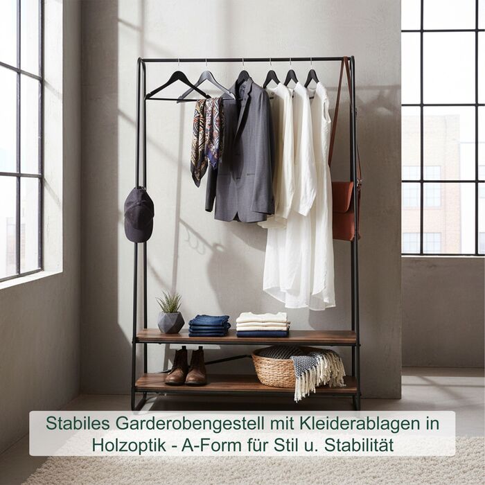 Підставка для одягу Relaxdays з 2 полицями