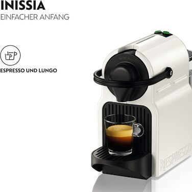 Кавомашина Nespresso Krups Inissia XN1001, білий колір, компактна, з регулюванням об'єму кави